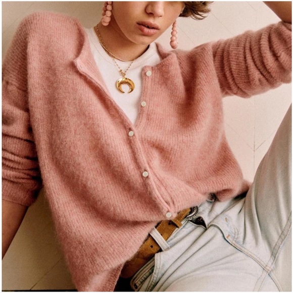 Sezane Sweaters - SÉZANE Gaspard Mohair Alpaca Knit Jumper - Rosewood